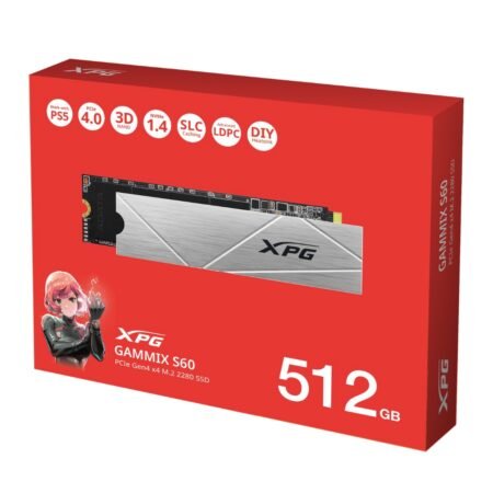 XPG ADATA GAMMIX S60 512GB M.2 2280 NVME PCIE GEN4