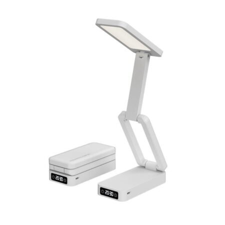 RECHARGEABLE FOLDABLE LED DESK LAMP WITH DIGITAL CLOCK PAZ824